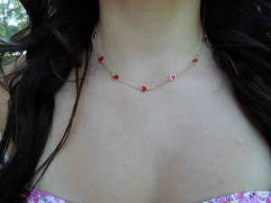 Red and Gold heart Necklace