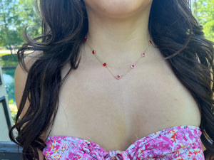 Red and Gold heart Necklace