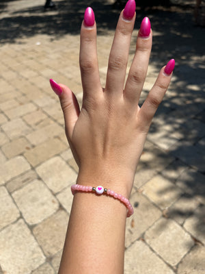 Pink Heart Friendship Bracelet